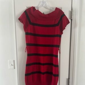 Dots Red and Black Mid Dress